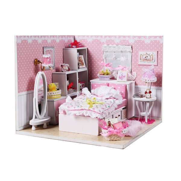 Diorama DIY Habarri-Haus 13 cm mit LED-Beleuchtung und komplettem Bausatz