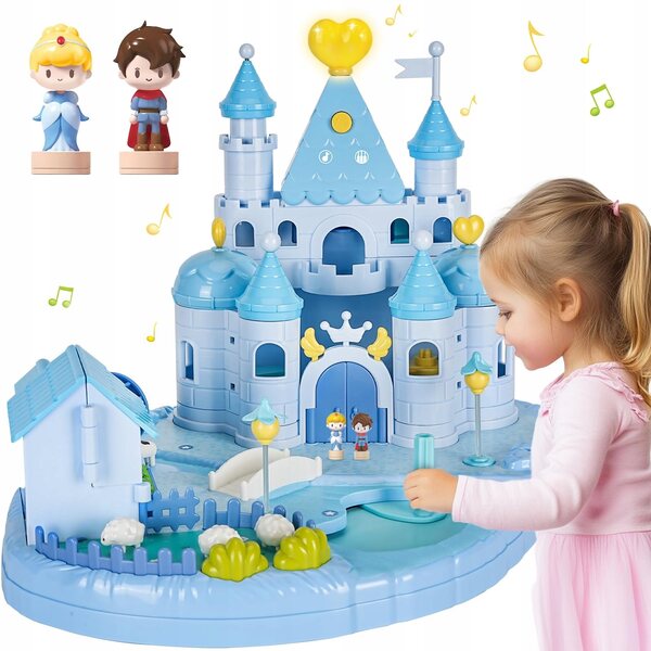 Castello per Bambole Principessa con Luce, Musica e Controllo Magnetico 23x23x32 cm