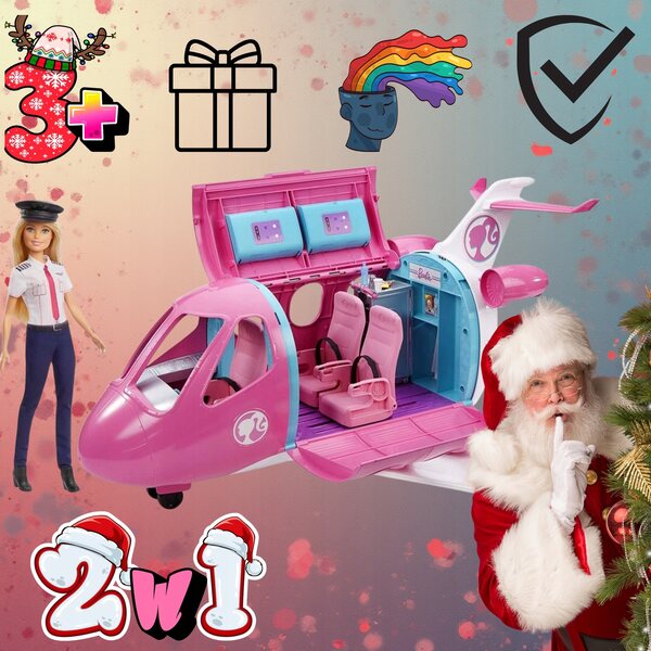 Barbie Dreamhouse Samolot 2in1 mit Puppe und Deko-Accessoires