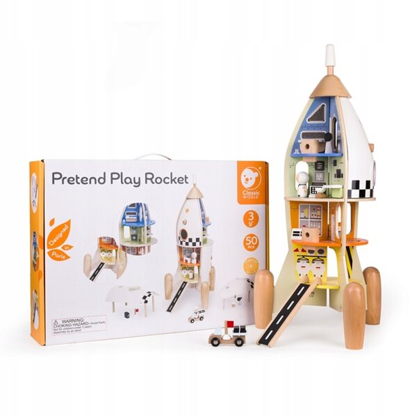 Casetta in Legno Classic World con Figurine 69 cm Bianco per Bambini 3+