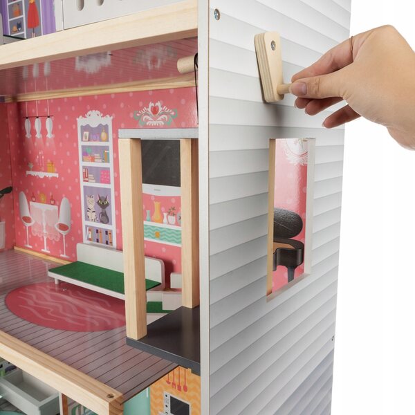 Grande casa delle bambole in legno Kruzzel 114 cm a 3 piani con mobili e accessori
