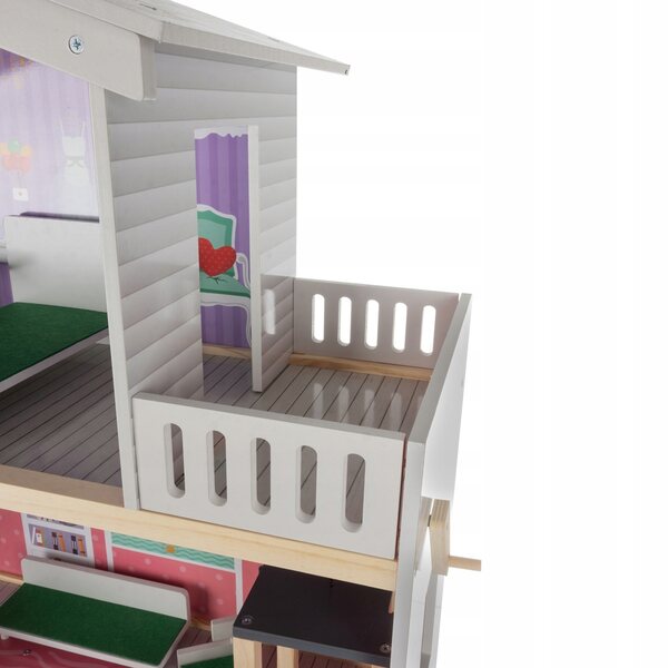 Grande casa delle bambole in legno Kruzzel 114 cm a 3 piani con mobili e accessori