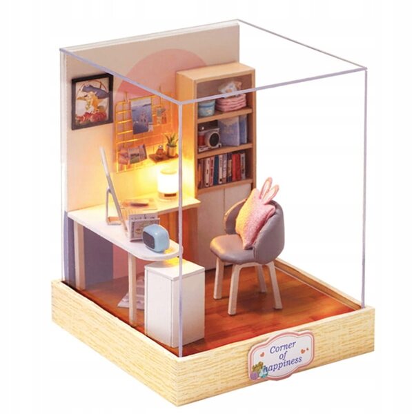 Miniatura Casa da Assemblare con LED 7+ Habarri in Legno e Stoffa