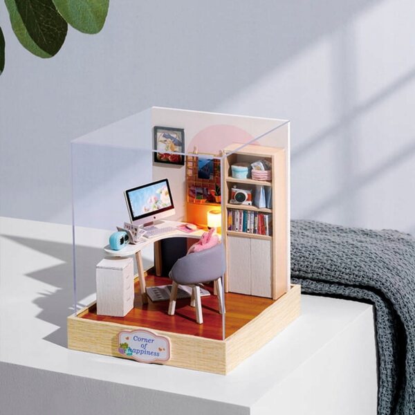 Miniatura Casa da Assemblare con LED 7+ Habarri in Legno e Stoffa