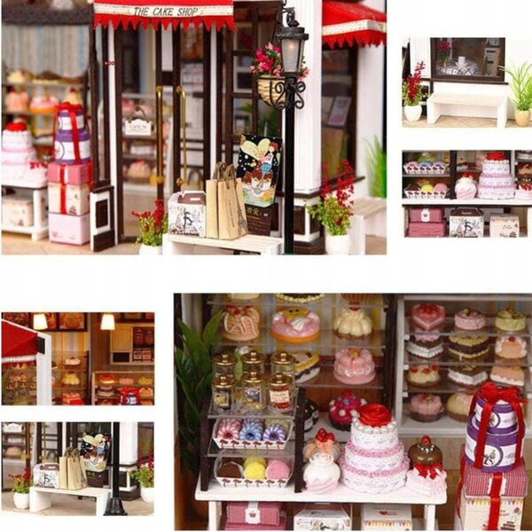 Habarri Puppenhaus mit LED – Pariser Bäckerei, Bausatz 7+