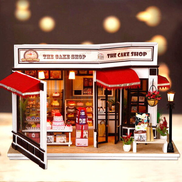 Habarri Puppenhaus mit LED – Pariser Bäckerei, Bausatz 7+