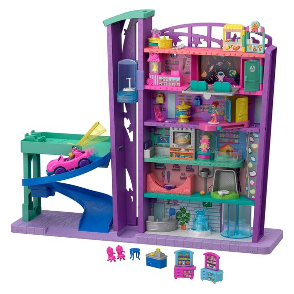 Играчка Polly Pocket Pollyville Shopping Center с миниатюри и аксесоари