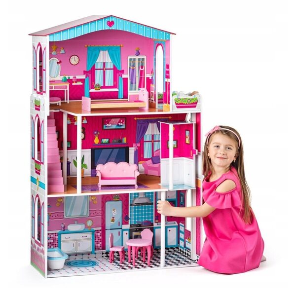 Casa delle bambole Woody Mirabella - Casa delle bambole in legno per bambine dai 3 anni