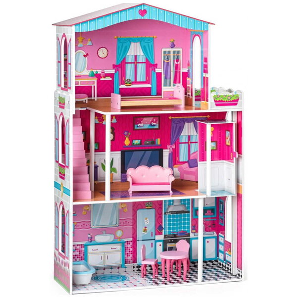Casa delle bambole Woody Mirabella - Casa delle bambole in legno per bambine dai 3 anni