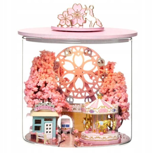 Habarri Sakura Puppenhaus-Miniaturen mit LED – Montageset 10 cm