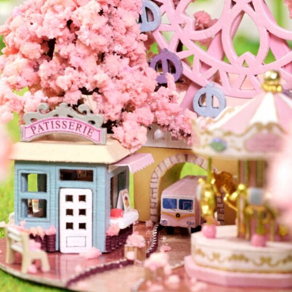 Habarri Sakura Puppenhaus-Miniaturen mit LED – Montageset 10 cm