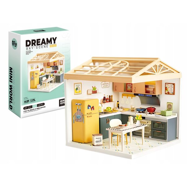 Puppenhaus-Miniatur-DIY-Küche mit LED 126 Teile – QBI-Kreativset