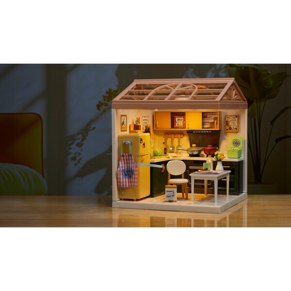 Puppenhaus-Miniatur-DIY-Küche mit LED 126 Teile – QBI-Kreativset