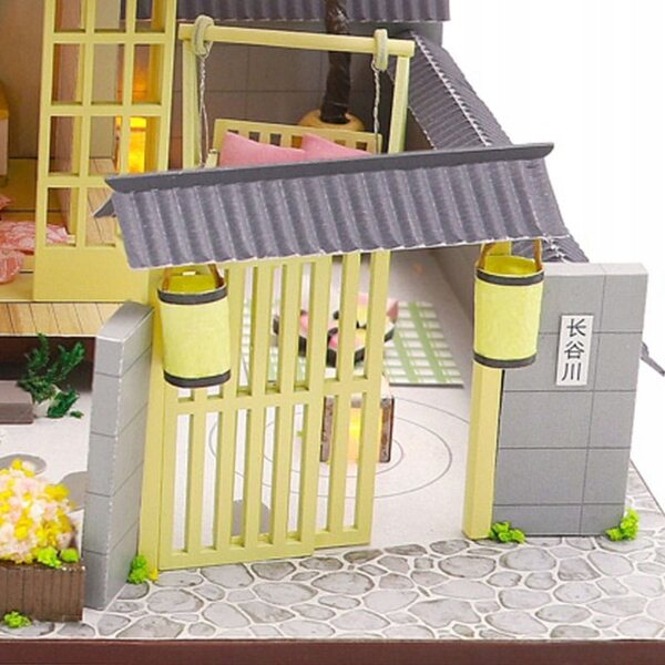 Dollhouse Habarri 01 in legno con luci LED, miniatura dettagliata 19 cm