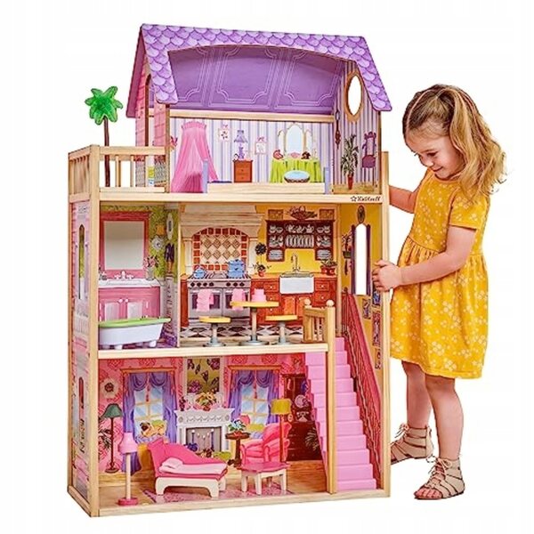 Casa delle bambole Kayla KidKraft con mobili in legno e accessori fino a 30 cm