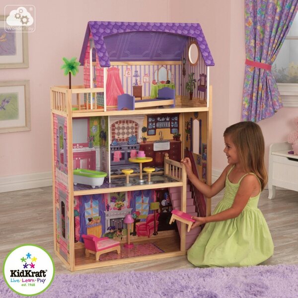 Casa delle bambole Kayla KidKraft con mobili in legno e accessori fino a 30 cm