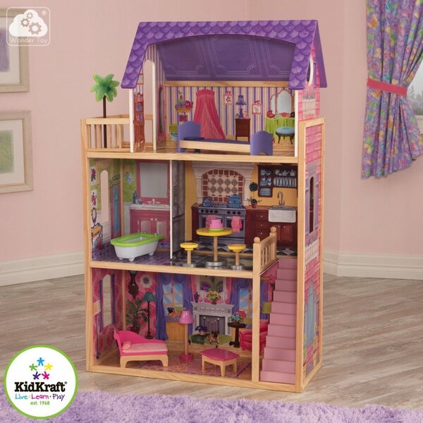 Casa delle bambole Kayla KidKraft con mobili in legno e accessori fino a 30 cm