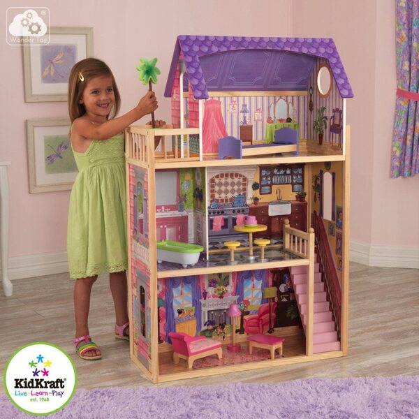 Casa delle bambole Kayla KidKraft con mobili in legno e accessori fino a 30 cm