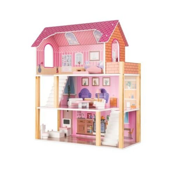Casa delle bambole in legno Lulilo Tulipo 70 cm con mobili - divertimento creativo