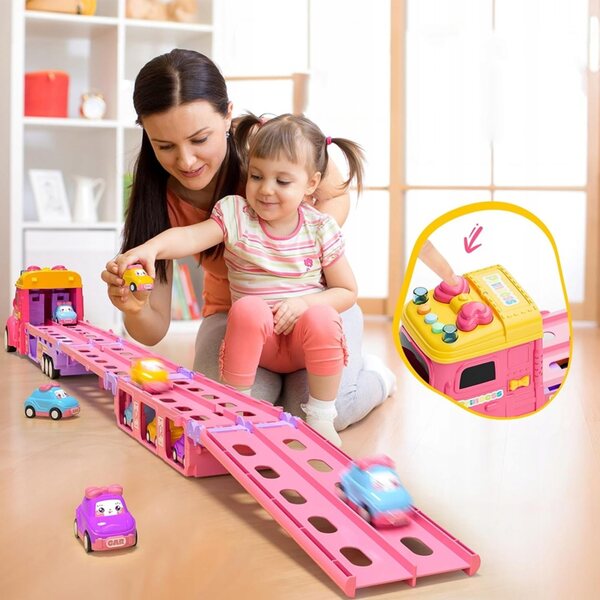 Transporter per Bambini con 6 Macchinine, Luci e Suoni - Set Gioco XXL