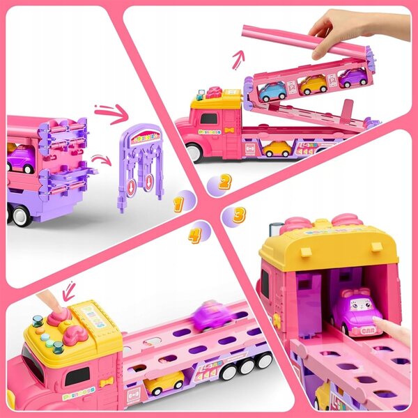 Transporter per Bambini con 6 Macchinine, Luci e Suoni - Set Gioco XXL