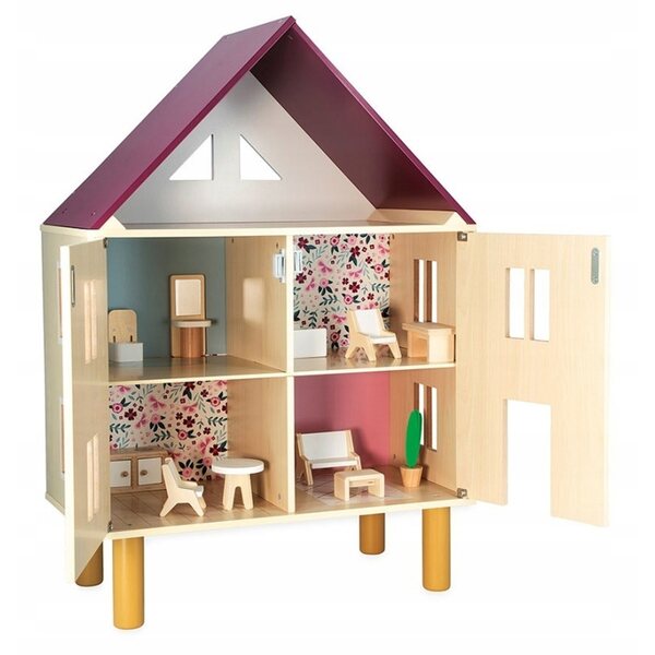 Dollhouse in legno Twist con 11 accessori per gioco creativo 3+ anni