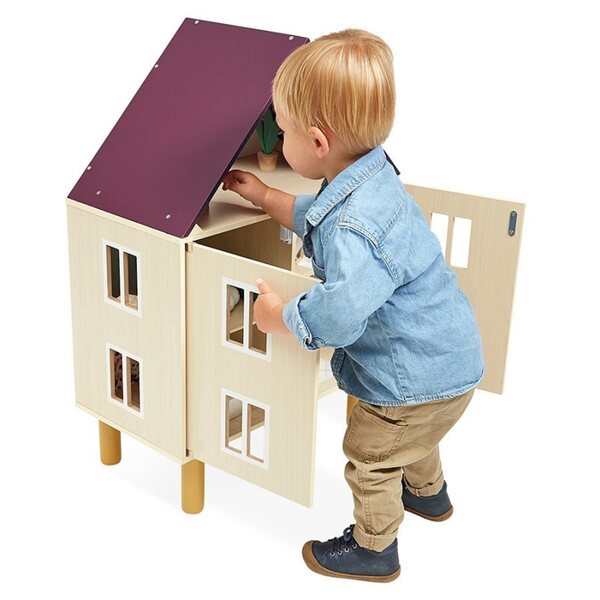 Dollhouse in legno Twist con 11 accessori per gioco creativo 3+ anni