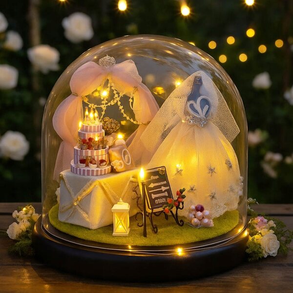 Casa per bambole Habarri 13,7 cm kit fai da te con LED, regalo perfetto