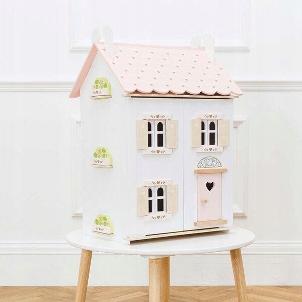 Dollhouse Rose Heart in legno Le Toy Van con soffitta segreta e design pastello