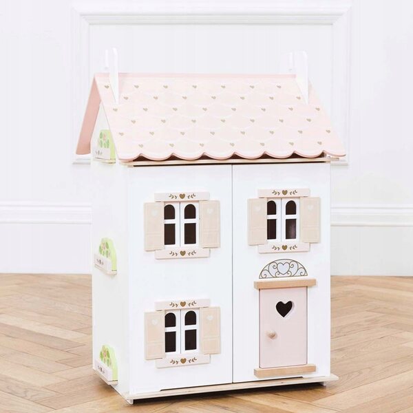 Dollhouse Rose Heart in legno Le Toy Van con soffitta segreta e design pastello