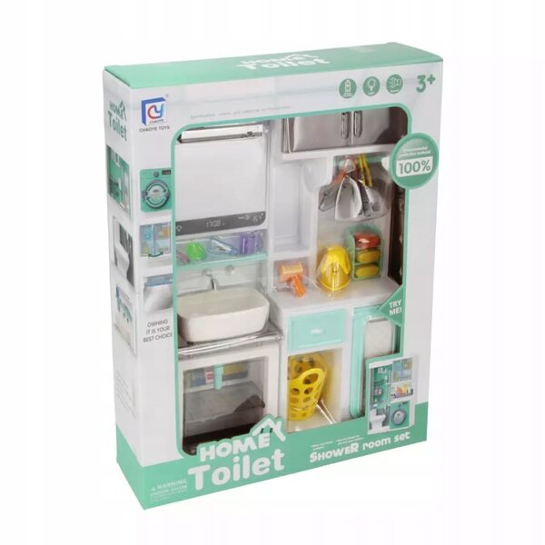Badezimmermöbel-Set für Mega-Kreativpuppen mit 32 cm großem Leuchtspiegel