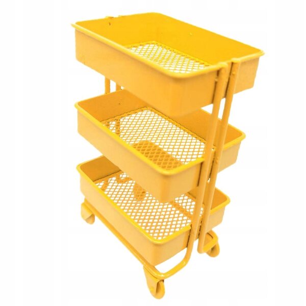 3-stufiges Mini-Metallregal mit Rollen für 1/12 Puppenhaus