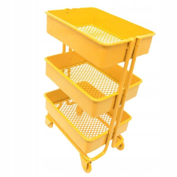 3-stufiges Mini-Metallregal mit Rollen für 1/12 Puppenhaus