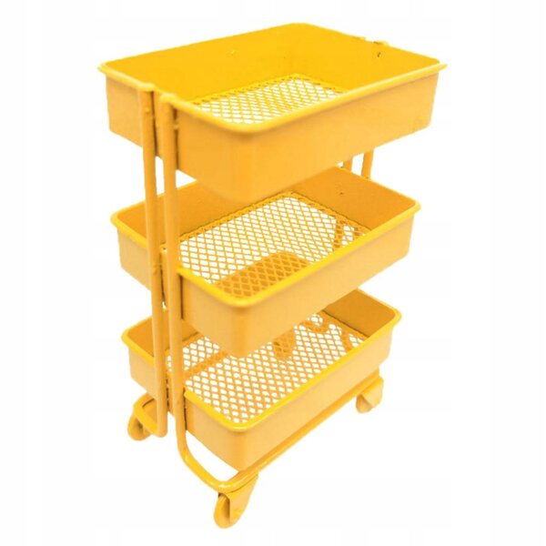 3-stufiges Mini-Metallregal mit Rollen für 1/12 Puppenhaus