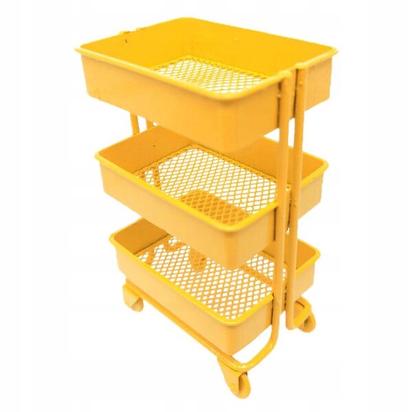 3-stufiges Mini-Metallregal mit Rollen für 1/12 Puppenhaus