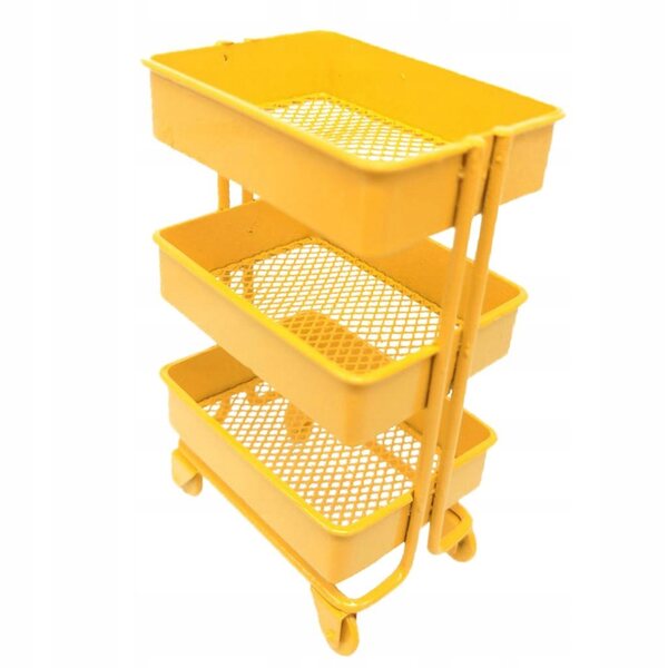 3-stufiges Mini-Metallregal mit Rollen für 1/12 Puppenhaus
