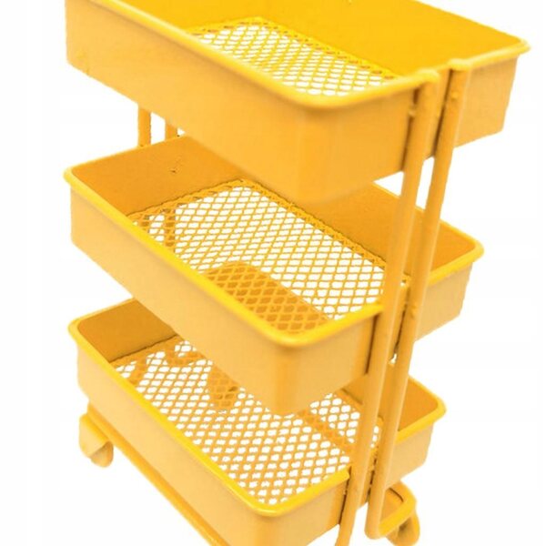3-stufiges Mini-Metallregal mit Rollen für 1/12 Puppenhaus