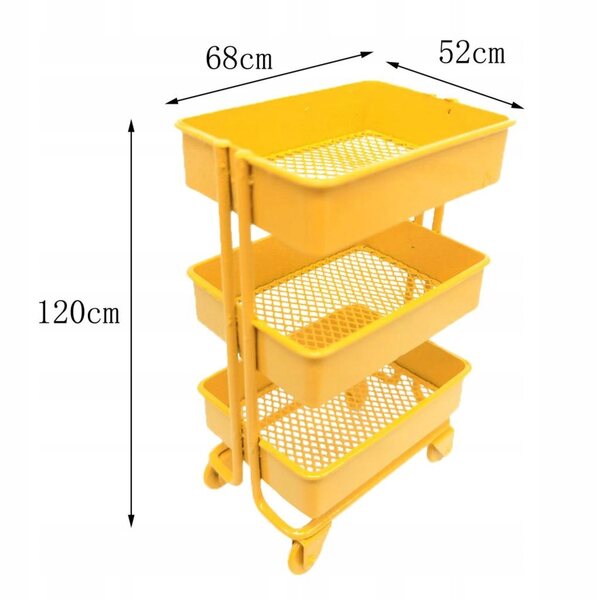 3-stufiges Mini-Metallregal mit Rollen für 1/12 Puppenhaus