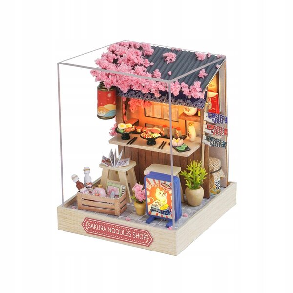 DIY Miniatur-Japanisches Haus Sakura-Nudelhaus aus handgefertigtem Holz