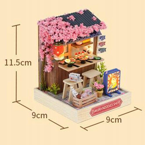 DIY Miniatur-Japanisches Haus Sakura-Nudelhaus aus handgefertigtem Holz