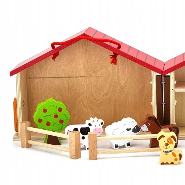 Viga Farma in bunter Holzkiste mit Figuren, Kreativspiel für Kinder ab 5 Jahren