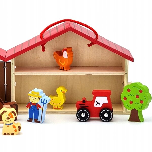 Viga Farma in bunter Holzkiste mit Figuren, Kreativspiel für Kinder ab 5 Jahren