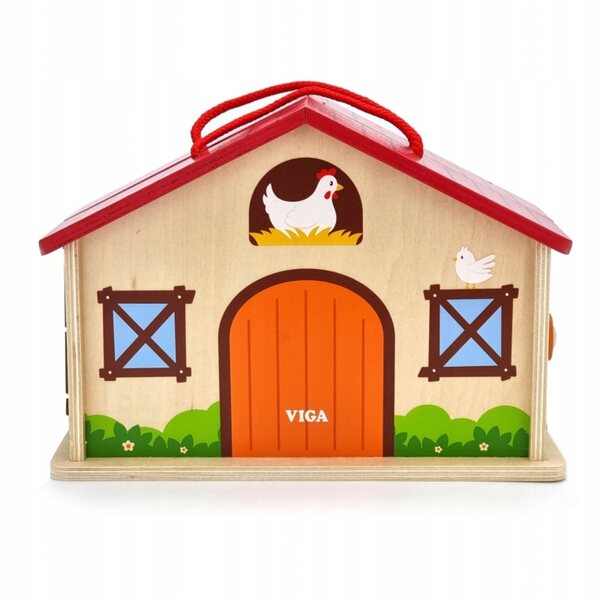 Viga Farma in bunter Holzkiste mit Figuren, Kreativspiel für Kinder ab 5 Jahren