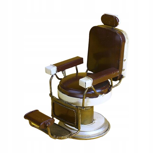 Mini Sedia da Barbiere Vintage in Metallo per Decorazione e Collezione