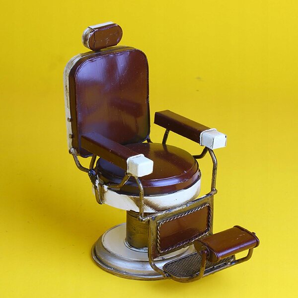 Mini-Friseurstuhl aus Metall im Vintage-Stil für Dekoration und Sammlung