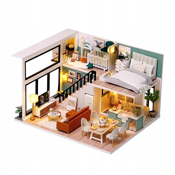 DIY Puppenhaus-Miniatur-Set mit Holzmöbeln 1:12