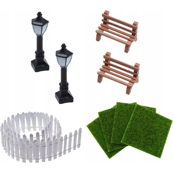 Mini giardino decorativo per casa delle bambole con accessori dettagliati