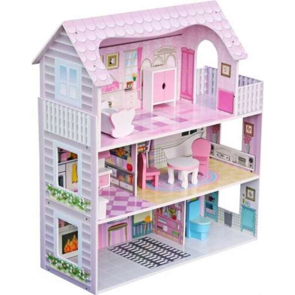 Dollhouse in legno grande con mobili Valetti 70 cm - HH Poland 007