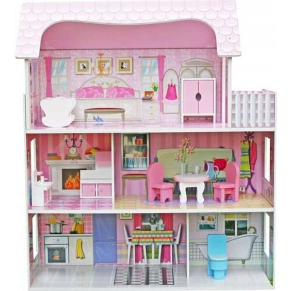 Dollhouse in legno grande con mobili Valetti 70 cm - HH Poland 007