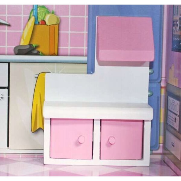Dollhouse in legno grande con mobili Valetti 70 cm - HH Poland 007